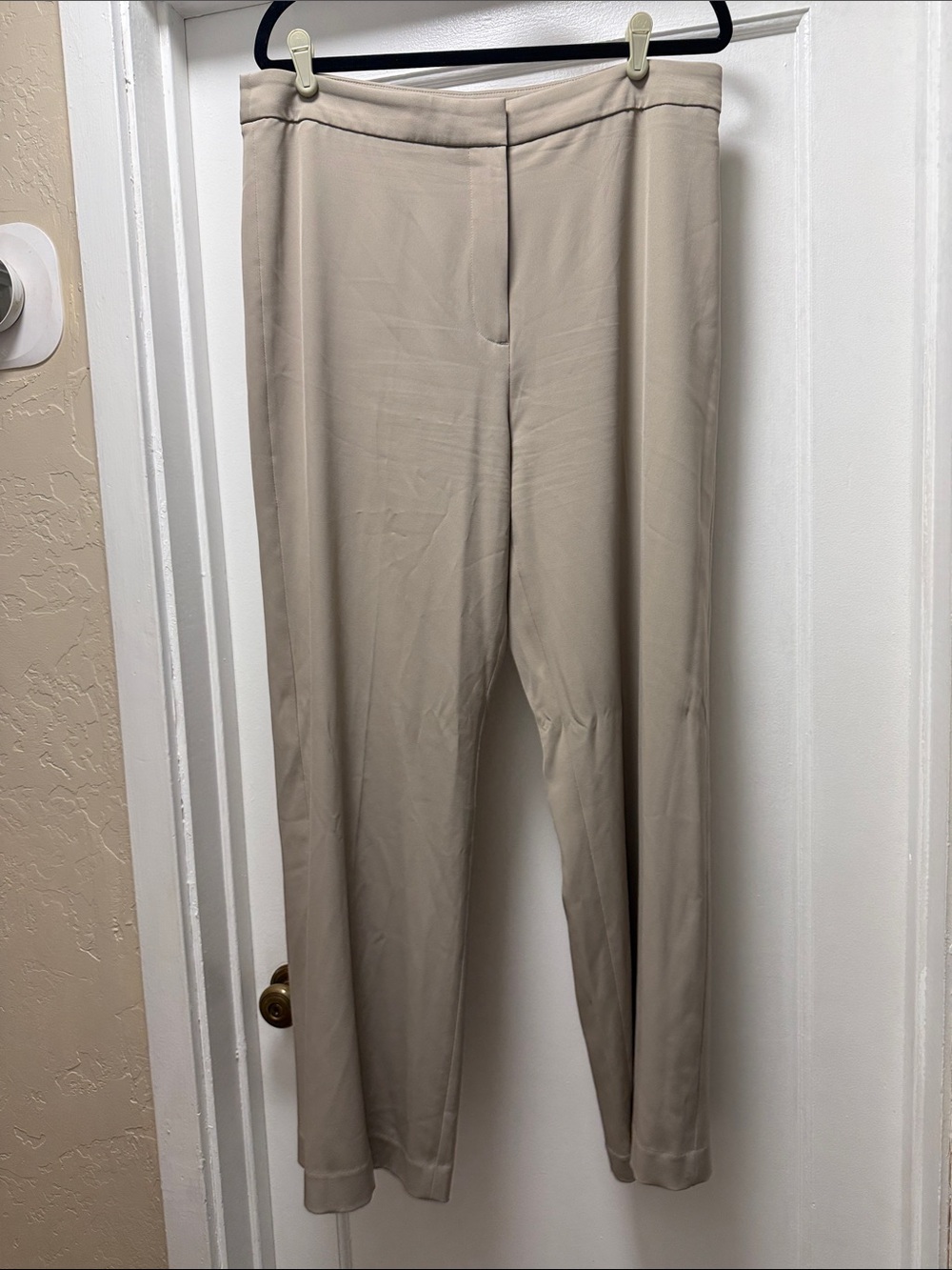 H&M Beige Straight-Leg Tailored Trousers